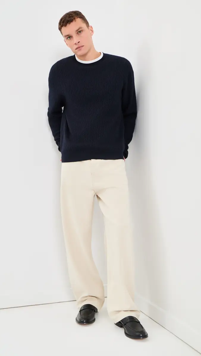 Frame Textured Crew Neck Wool Sweater | Thumbnail 5 Frame Textured Crew Neck Wool Sweater | Thumbnail 5