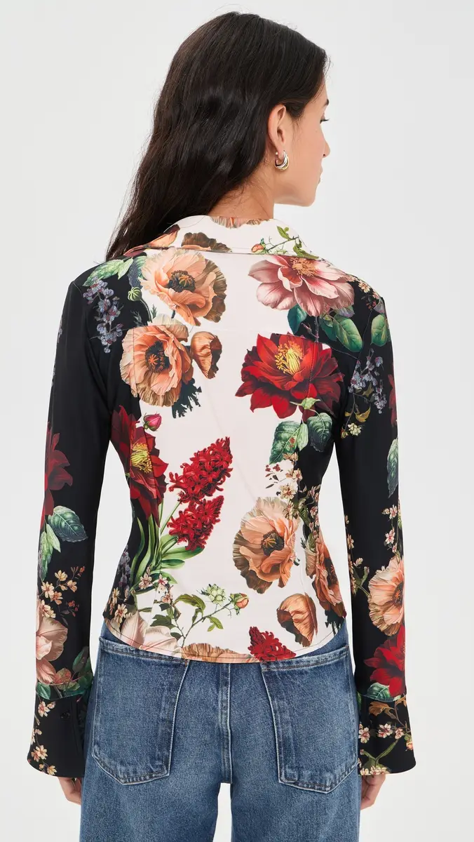 Alice + Olivia Freya Fitted Button Down Top | Thumbnail 3 Alice + Olivia Freya Fitted Button Down Top | Thumbnail 3