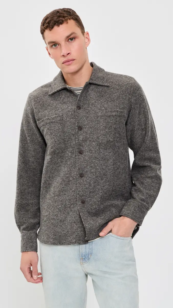 UNIVERSAL WORKS Dam Marl Knit Shacket | Thumbnail 2