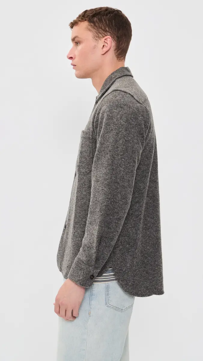 UNIVERSAL WORKS Dam Marl Knit Shacket | Thumbnail 4