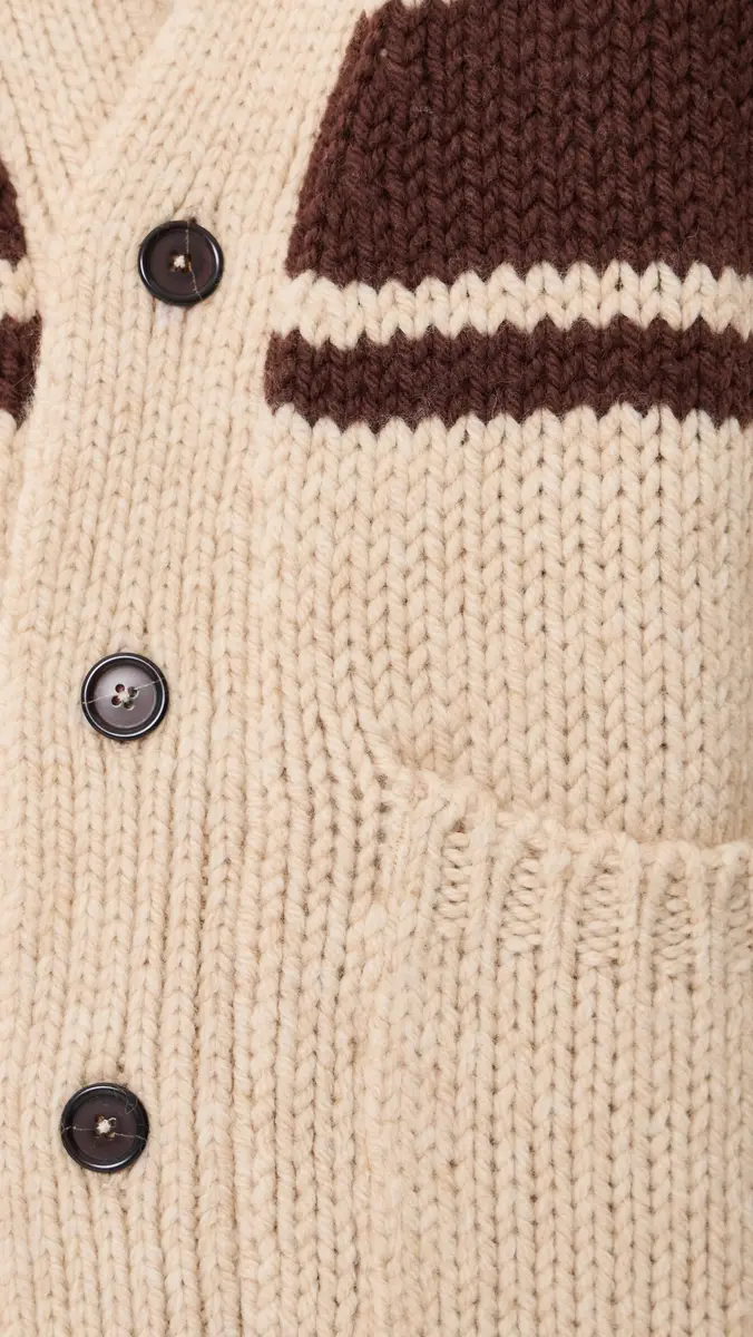 UNIVERSAL WORKS Langdale Chunky Knit Stripe Cardigan | Thumbnail 6