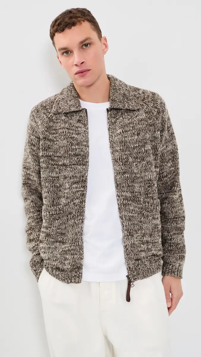 UNIVERSAL WORKS Lambswool Zip Cardigan | Thumbnail 2 UNIVERSAL WORKS Lambswool Zip Cardigan | Thumbnail 2