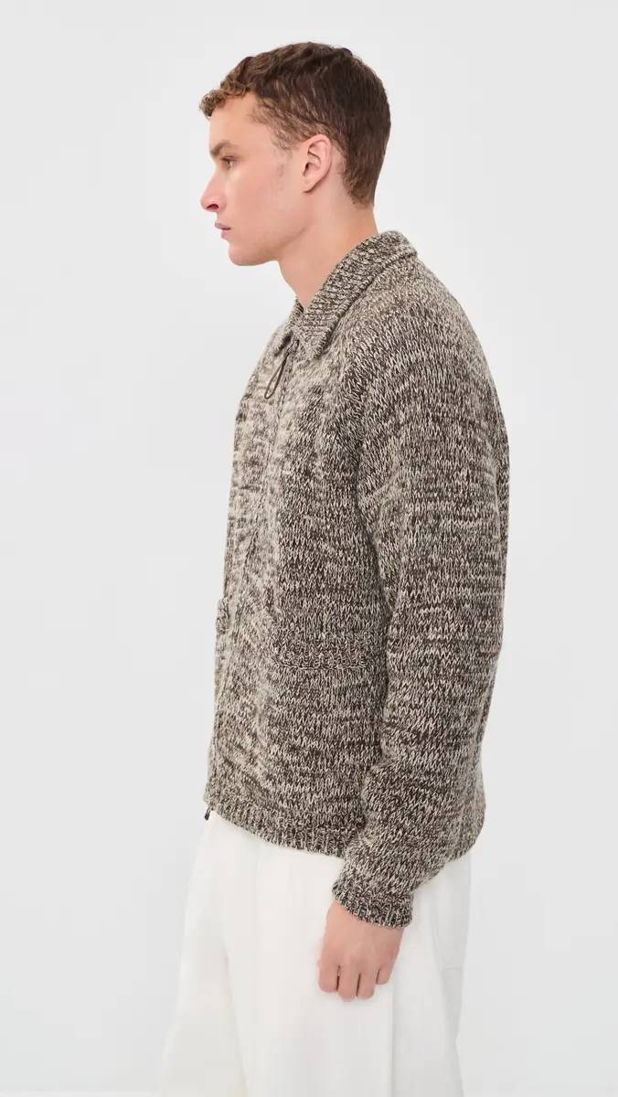 UNIVERSAL WORKS Lambswool Zip Cardigan | Thumbnail 4 UNIVERSAL WORKS Lambswool Zip Cardigan | Thumbnail 4
