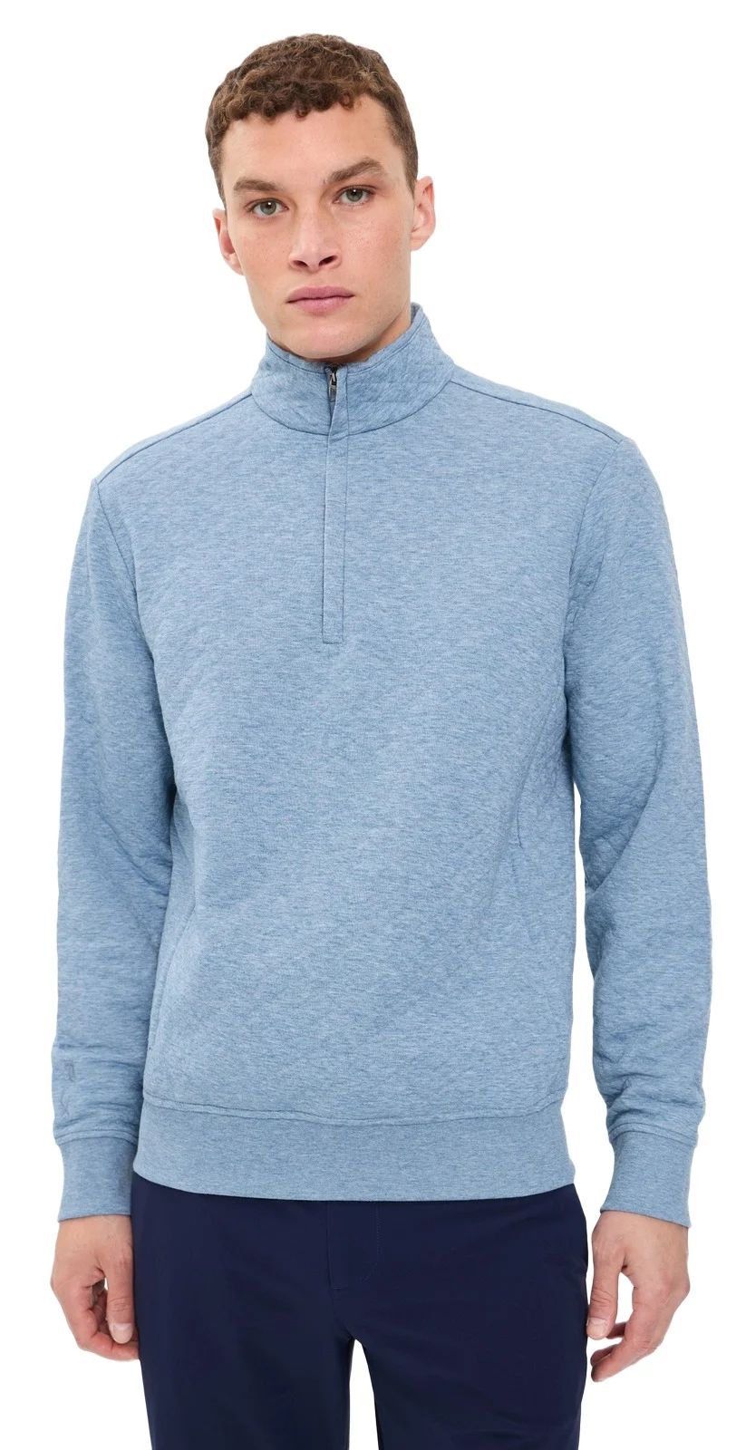 Quilted Double Knit Quarter Zip