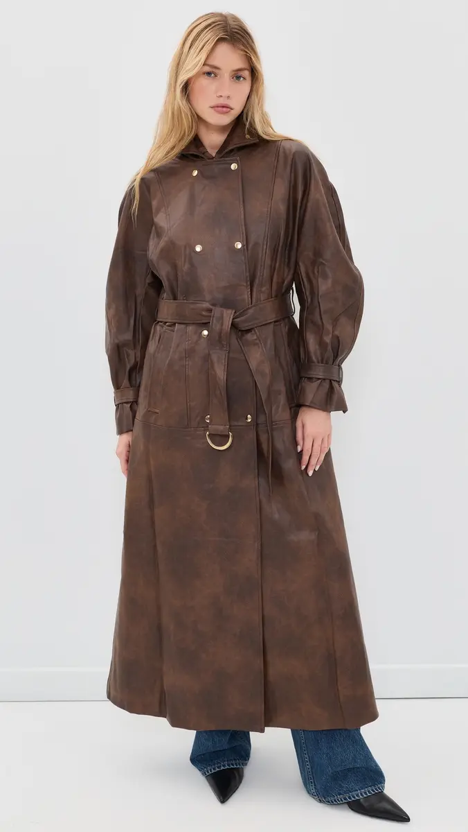 Bardot Milana Faux Leather Trench Coat | Thumbnail 2