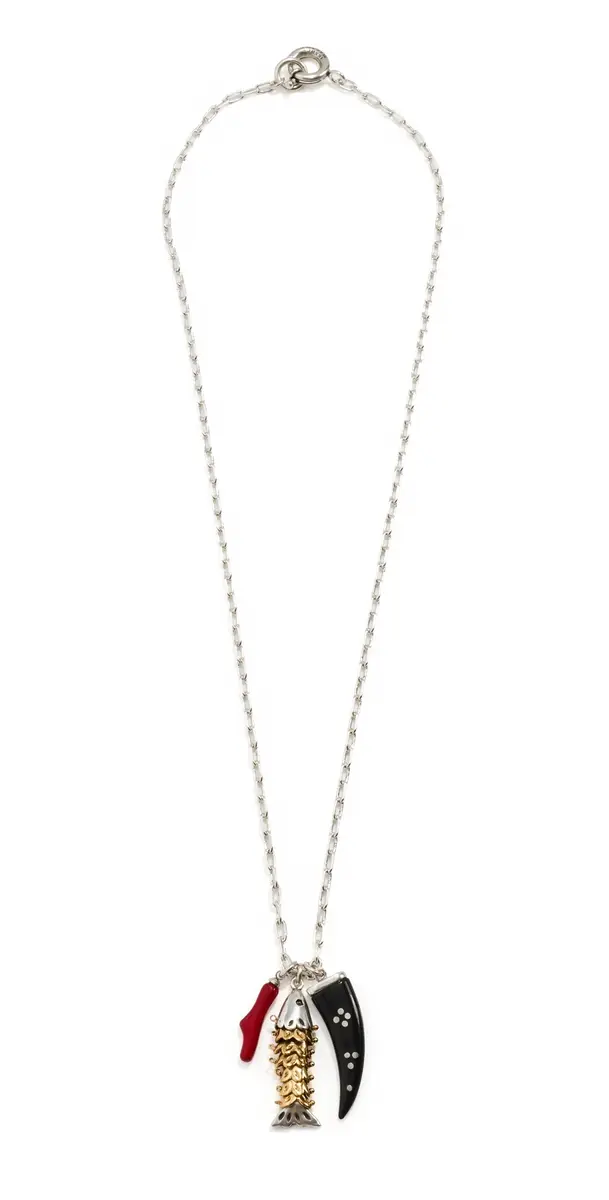 Isabel Marant New River Long Necklace Silver/Dore One Size | Image 1 Isabel Marant New River Long Necklace Silver/Dore One Size | Image 1