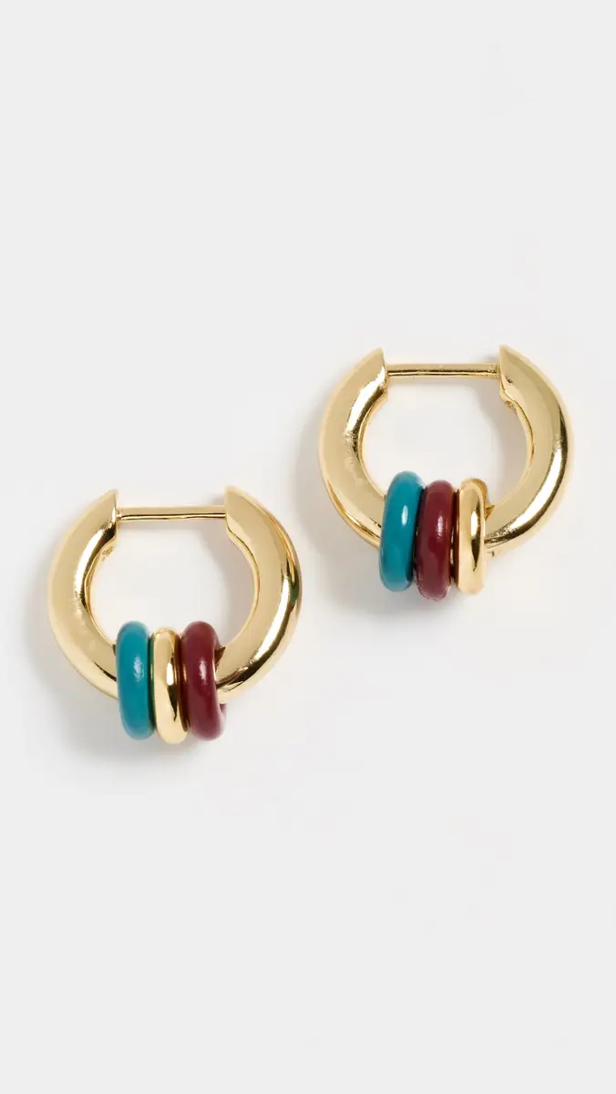 Madewell Enamel Small Multi Ring Hoop Earrings | Thumbnail 2 Madewell Enamel Small Multi Ring Hoop Earrings | Thumbnail 2
