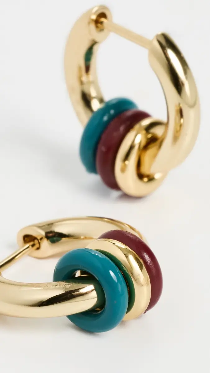 Madewell Enamel Small Multi Ring Hoop Earrings | Thumbnail 4 Madewell Enamel Small Multi Ring Hoop Earrings | Thumbnail 4