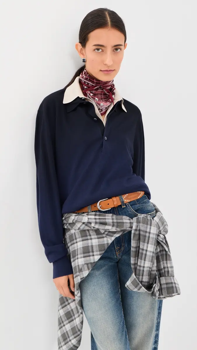 Acne Studios Layered Knit Polo Sweater | Thumbnail 2