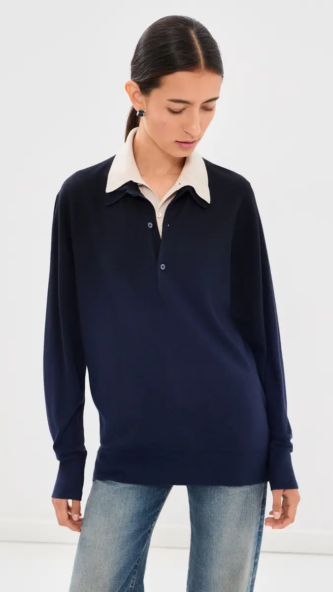 Acne Studios Layered Knit Polo Sweater | Thumbnail 3