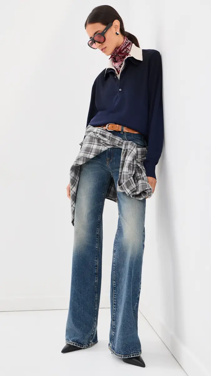 Acne Studios Layered Knit Polo Sweater | Thumbnail 6