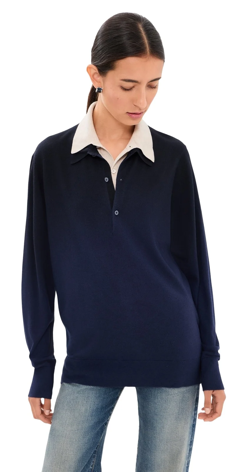 Layered Knit Polo Sweater Layered Knit Polo Sweater