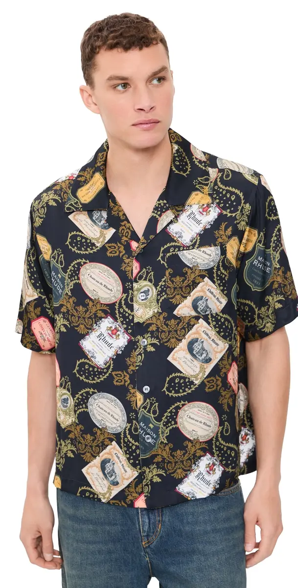 Rhude Vin Bandana Button-Up Shirt Black/ulti | Image 1 Rhude Vin Bandana Button-Up Shirt Black/ulti | Image 1