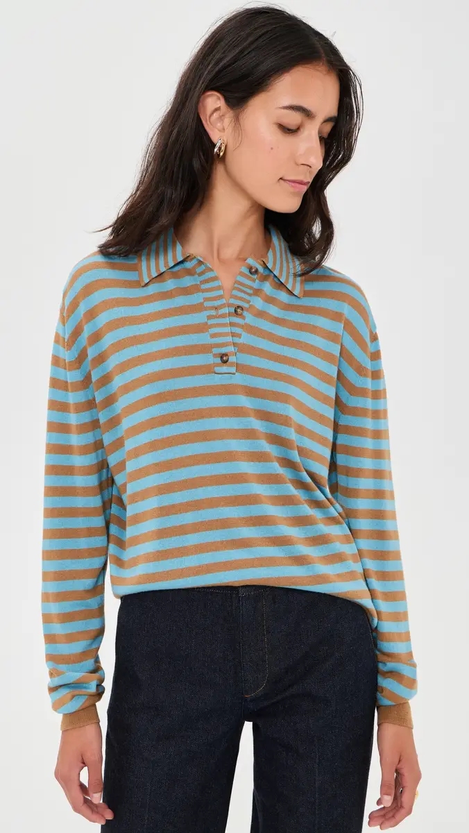 La Ligne Striped Ben Polo Sweater | Thumbnail 2 La Ligne Striped Ben Polo Sweater | Thumbnail 2