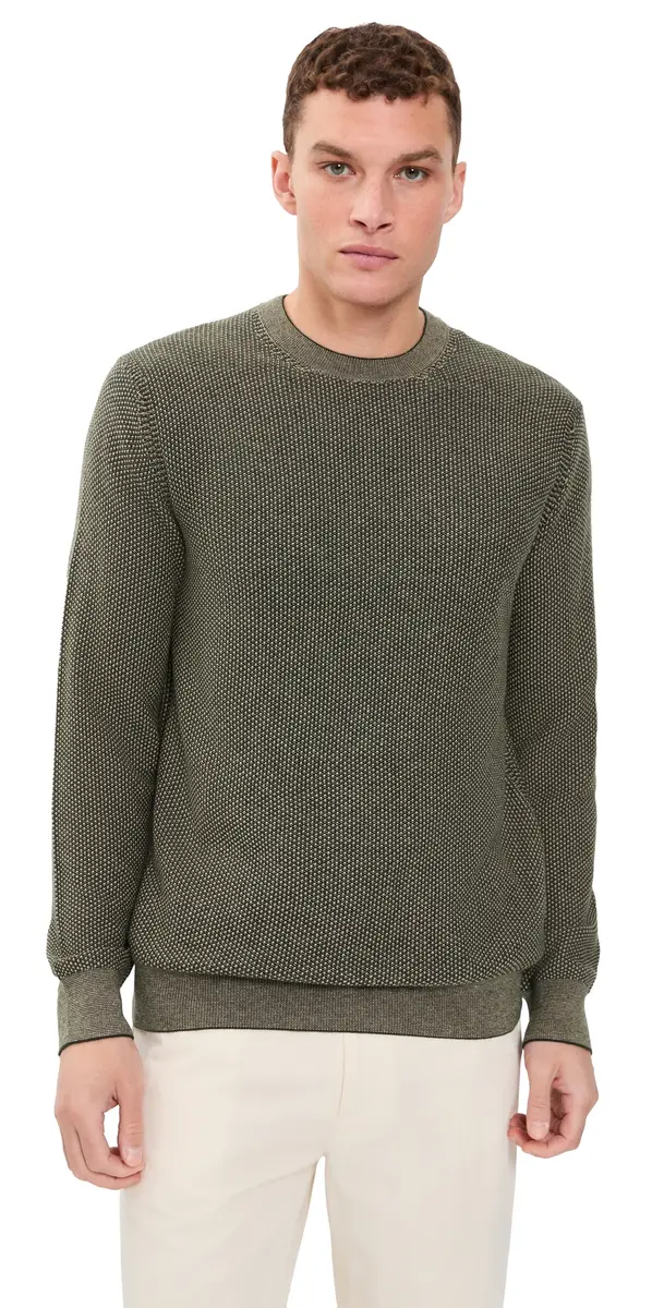 Vince Geo Jacquard Crew Neck Sweater Midnight Garden/River and | Image 1 Vince Geo Jacquard Crew Neck Sweater Midnight Garden/River and | Image 1