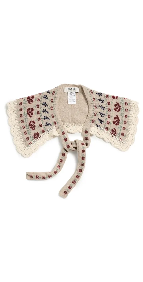 Sea Preston Fair Isle Knit Collar Cream One Size | Image 1 Sea Preston Fair Isle Knit Collar Cream One Size | Image 1
