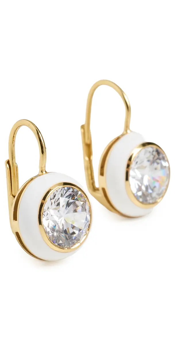 HART Enamel Bezel Drop Earrings White One Size | Image 1 HART Enamel Bezel Drop Earrings White One Size | Image 1