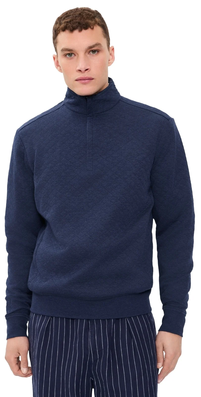 Quilted Double Knit Quarter Zip
