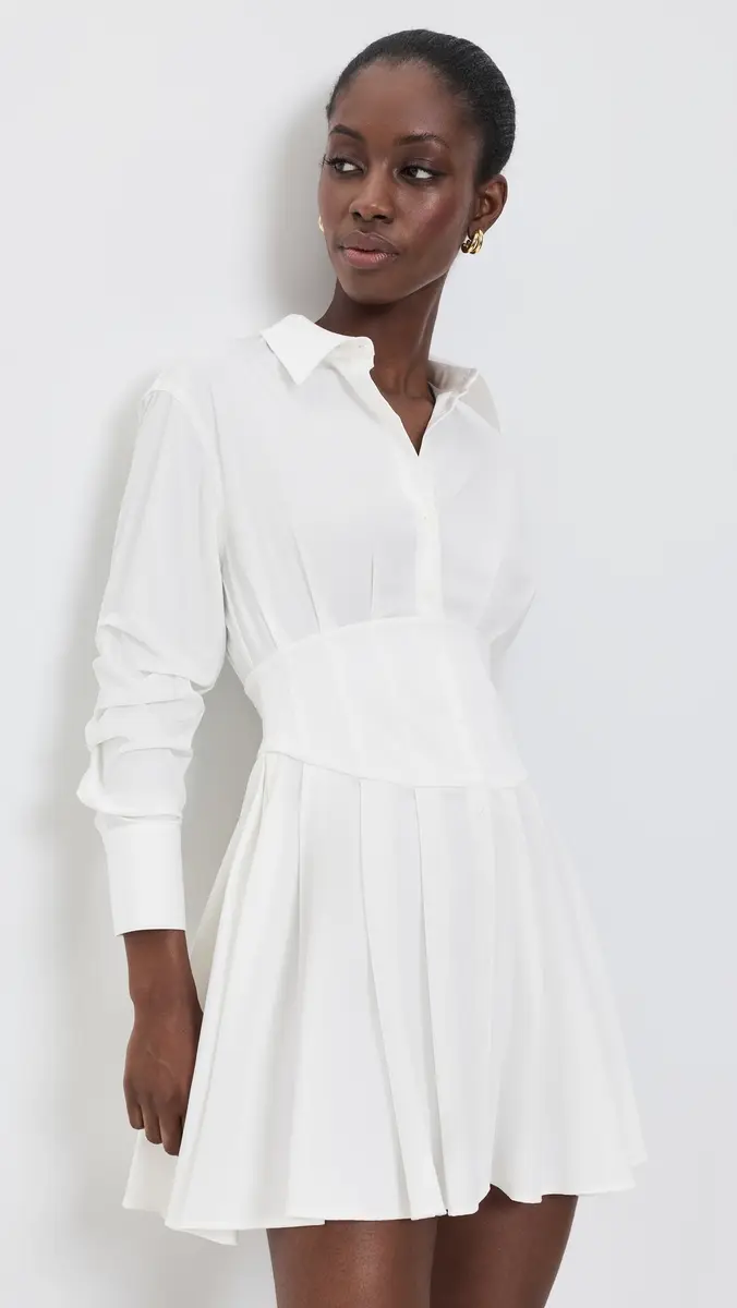 Alice + Olivia Edie Corset Button Down Mini Dress | Thumbnail 2 Alice + Olivia Edie Corset Button Down Mini Dress | Thumbnail 2