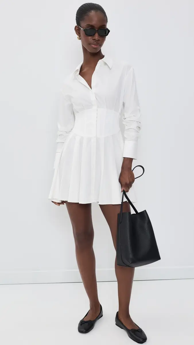 Alice + Olivia Edie Corset Button Down Mini Dress | Thumbnail 5 Alice + Olivia Edie Corset Button Down Mini Dress | Thumbnail 5