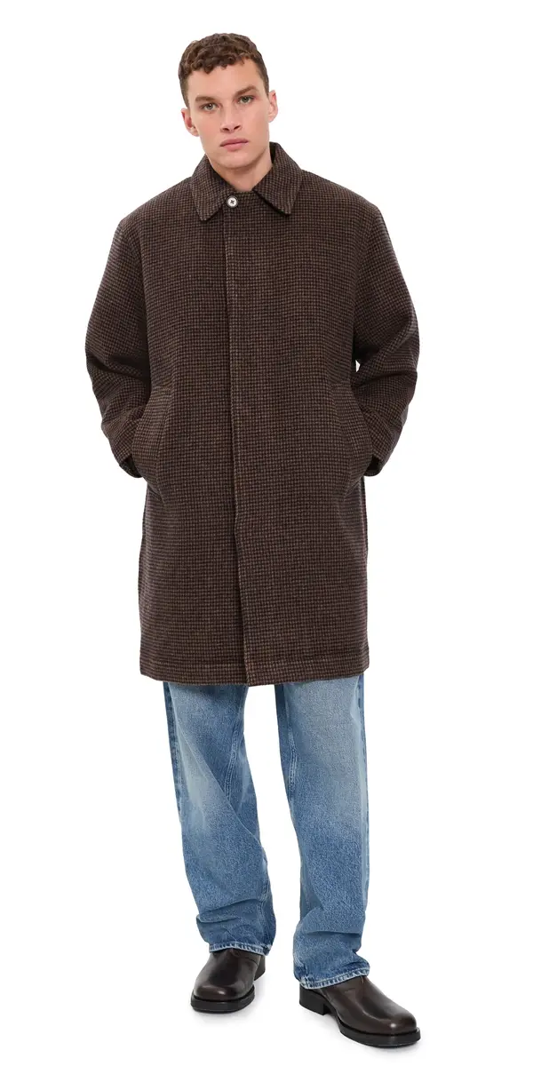 UNIVERSAL WORKS tan Coat Navy/Brown | Image 1 UNIVERSAL WORKS tan Coat Navy/Brown | Image 1