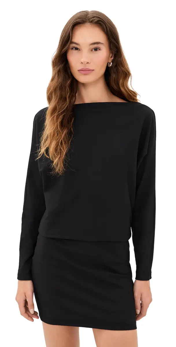 Enza Costa upima tructured Jersey Doman Curve Dress Black | Image 1 Enza Costa upima tructured Jersey Doman Curve Dress Black | Image 1
