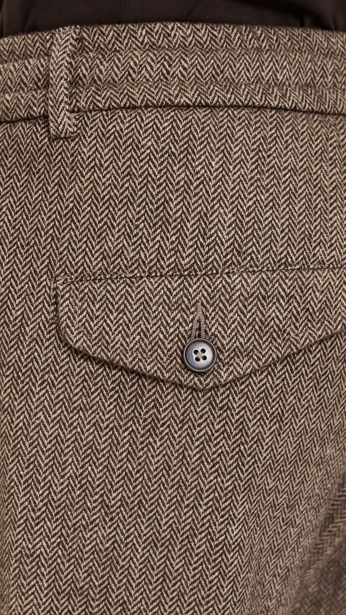 UNIVERSAL WORKS Wool Herringbone Pleated Track Pants | Thumbnail 6 UNIVERSAL WORKS Wool Herringbone Pleated Track Pants | Thumbnail 6