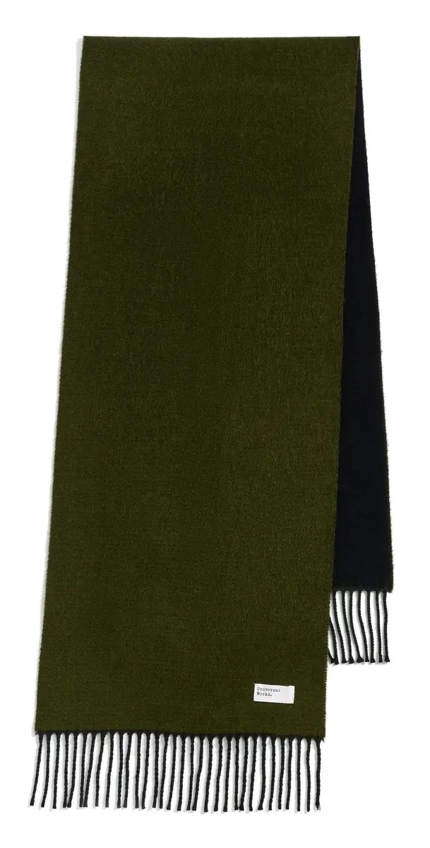 UNIVERSAL WORKS Double Sided Scarf Green/Black One Size | Image 1 UNIVERSAL WORKS Double Sided Scarf Green/Black One Size | Image 1