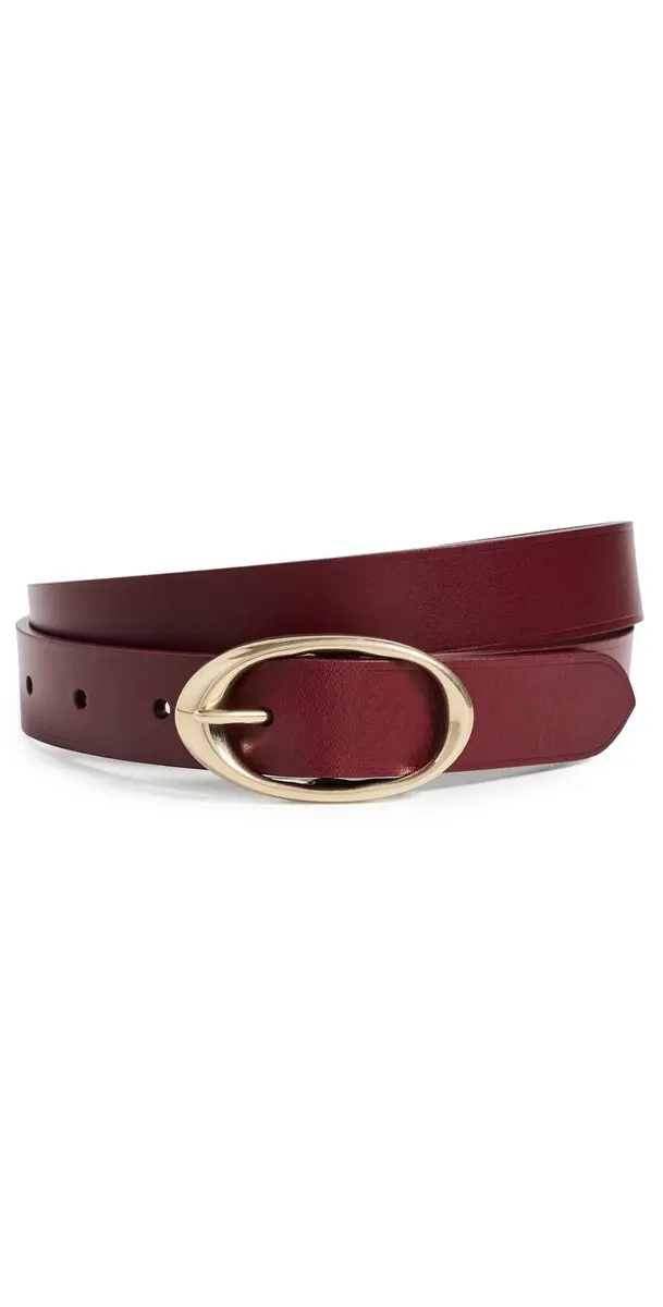 TWP Narrow Leather Belt Burgundy | Image 1 TWP Narrow Leather Belt Burgundy | Image 1