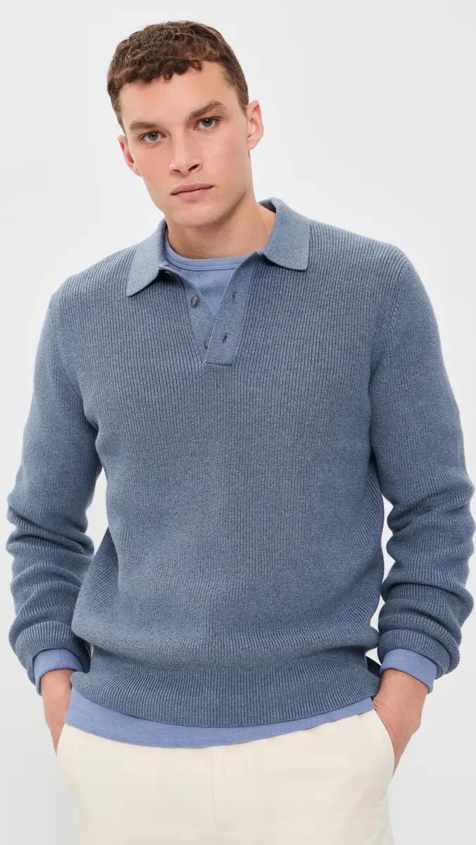 Vince Heirloom Shaker Long Sleeve Polo Sweater | Thumbnail 2 Vince Heirloom Shaker Long Sleeve Polo Sweater | Thumbnail 2