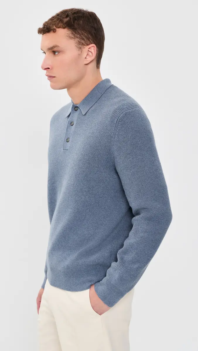 Vince Heirloom Shaker Long Sleeve Polo Sweater | Thumbnail 4 Vince Heirloom Shaker Long Sleeve Polo Sweater | Thumbnail 4