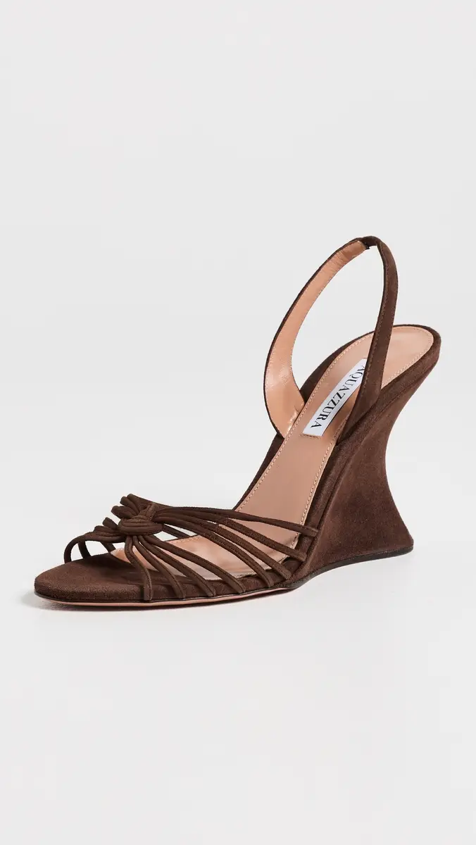 Aquazzura Serenity Suede Wedges 95mm | Thumbnail 2