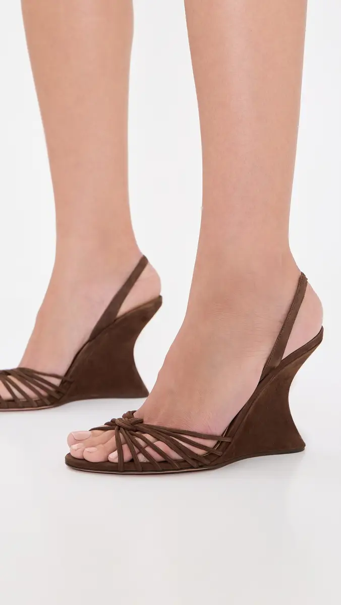 Aquazzura Serenity Suede Wedges 95mm | Thumbnail 3