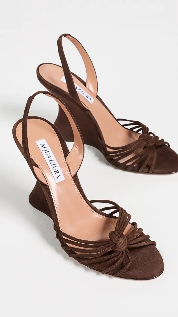 Aquazzura Serenity Suede Wedges 95mm | Thumbnail 4