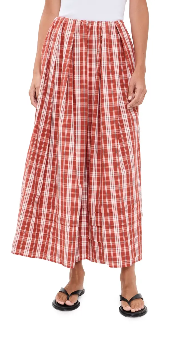 FAITHFULL Cales Skirt Ines Check Terra Rosso | Image 1 FAITHFULL Cales Skirt Ines Check Terra Rosso | Image 1
