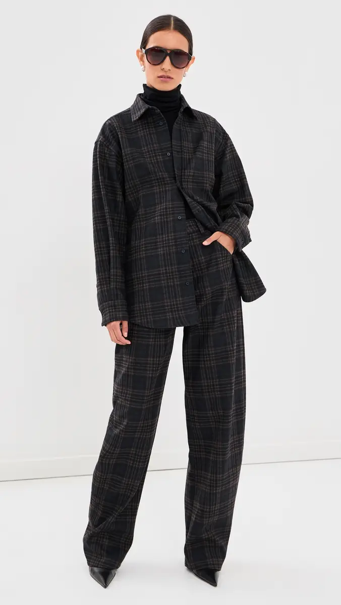 DARKPARK Anne Tartan Tailored Button Down Shirt Blue/Grey/Red | Thumbnail 5 DARKPARK Anne Tartan Tailored Button Down Shirt Blue/Grey/Red | Thumbnail 5