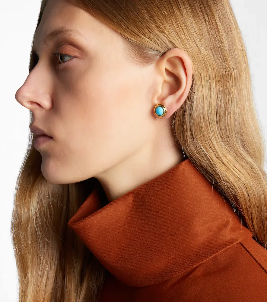 Octavia Elizabeth Coral Beach 18kt gold earrings with turquoises | Thumbnail 2 Octavia Elizabeth Coral Beach 18kt gold earrings with turquoises | Thumbnail 2