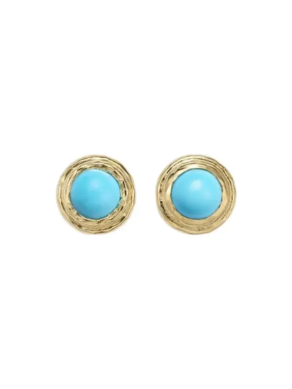 Coral Beach 18kt gold earrings with turquoises