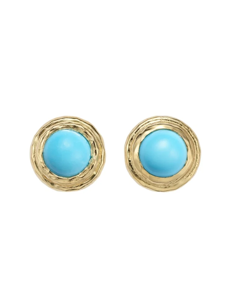 Coral Beach 18kt gold earrings with turquoises