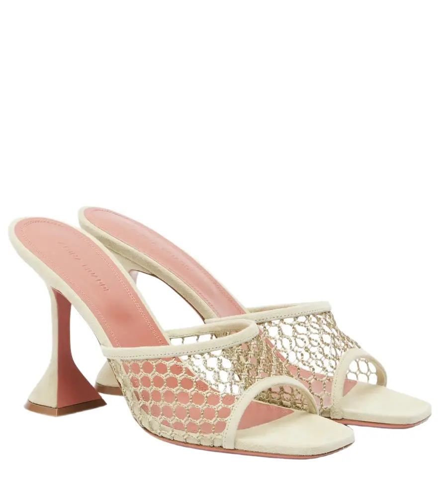 Amina Muaddi Lupita leather-trimmed sandals | Image 1 Amina Muaddi Lupita leather-trimmed sandals | Image 1