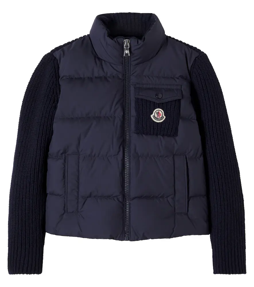 Moncler Enfant Tricot down-paneled wool and cashmere jacket | Image 1 Moncler Enfant Tricot down-paneled wool and cashmere jacket | Image 1