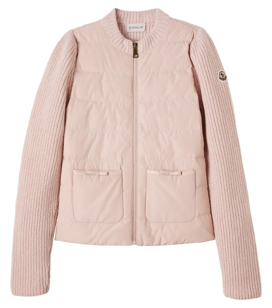 Moncler Enfant Tricot down-paneled wool and cashmere jacket | Image 1 Moncler Enfant Tricot down-paneled wool and cashmere jacket | Image 1