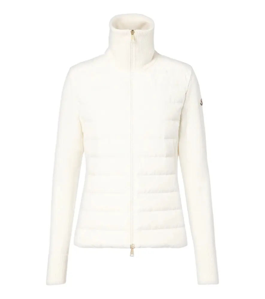 Moncler Down-paneled virgin wool cardigan | Image 1 Moncler Down-paneled virgin wool cardigan | Image 1