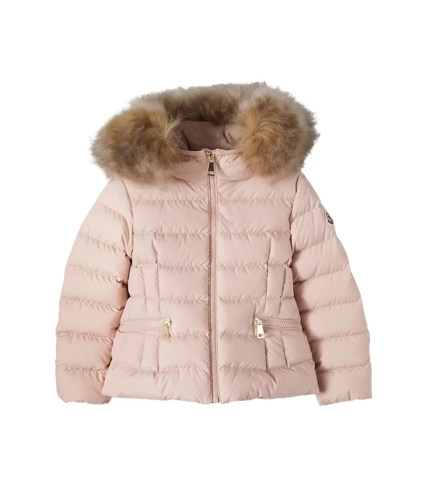 Moncler Enfant Boedette shearling-trimmed hooded down jacket | Image 1 Moncler Enfant Boedette shearling-trimmed hooded down jacket | Image 1
