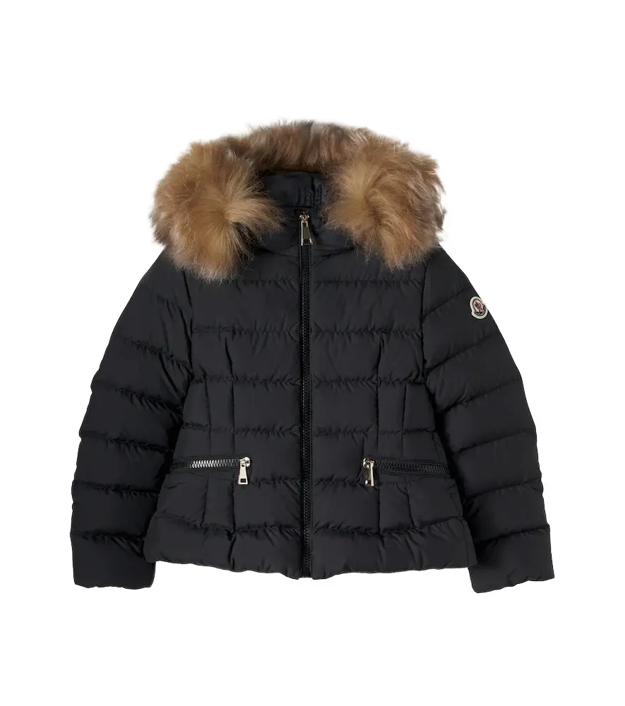 Moncler Enfant Boedette shearling-trimmed hooded down jacket | Image 1 Moncler Enfant Boedette shearling-trimmed hooded down jacket | Image 1