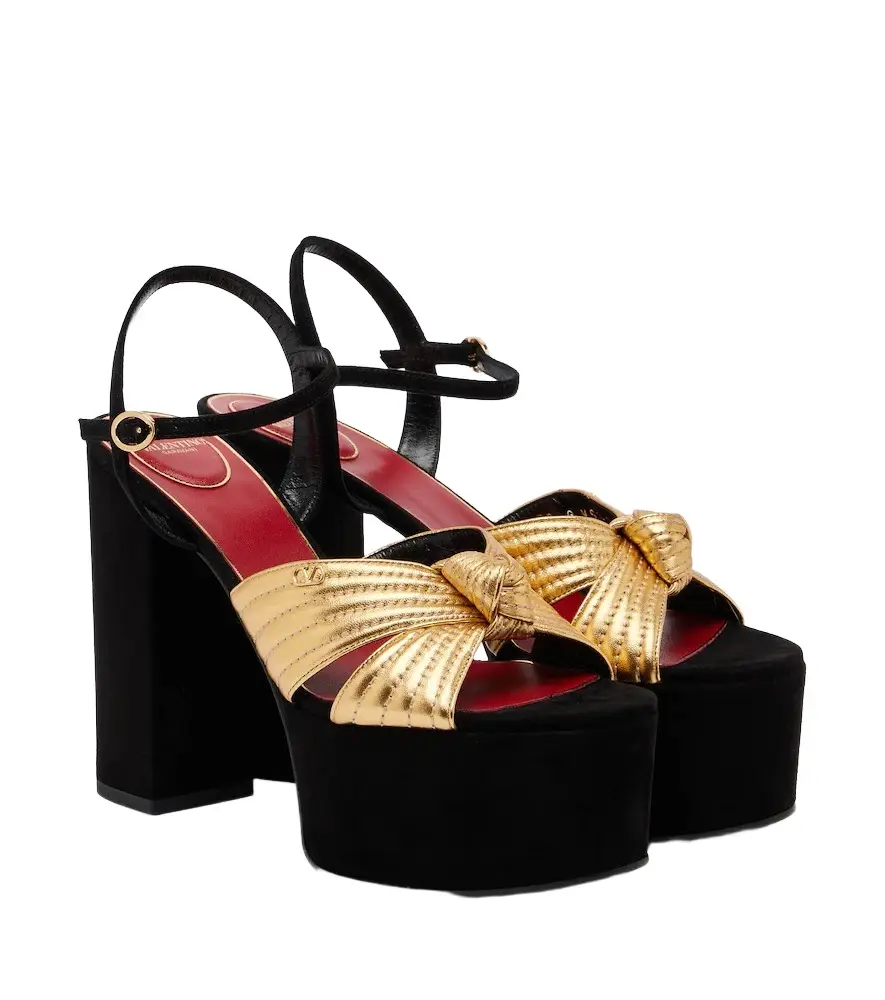 Valentino Garavani Crasher metallic leather platform sandals | Image 1 Valentino Garavani Crasher metallic leather platform sandals | Image 1