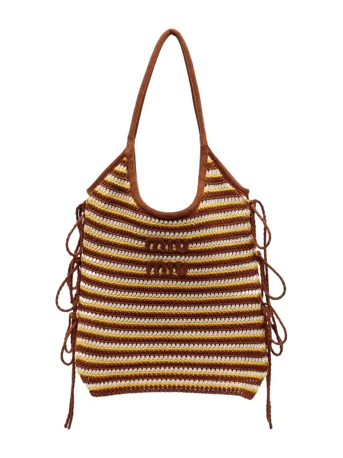Ivy crochet striped shopper