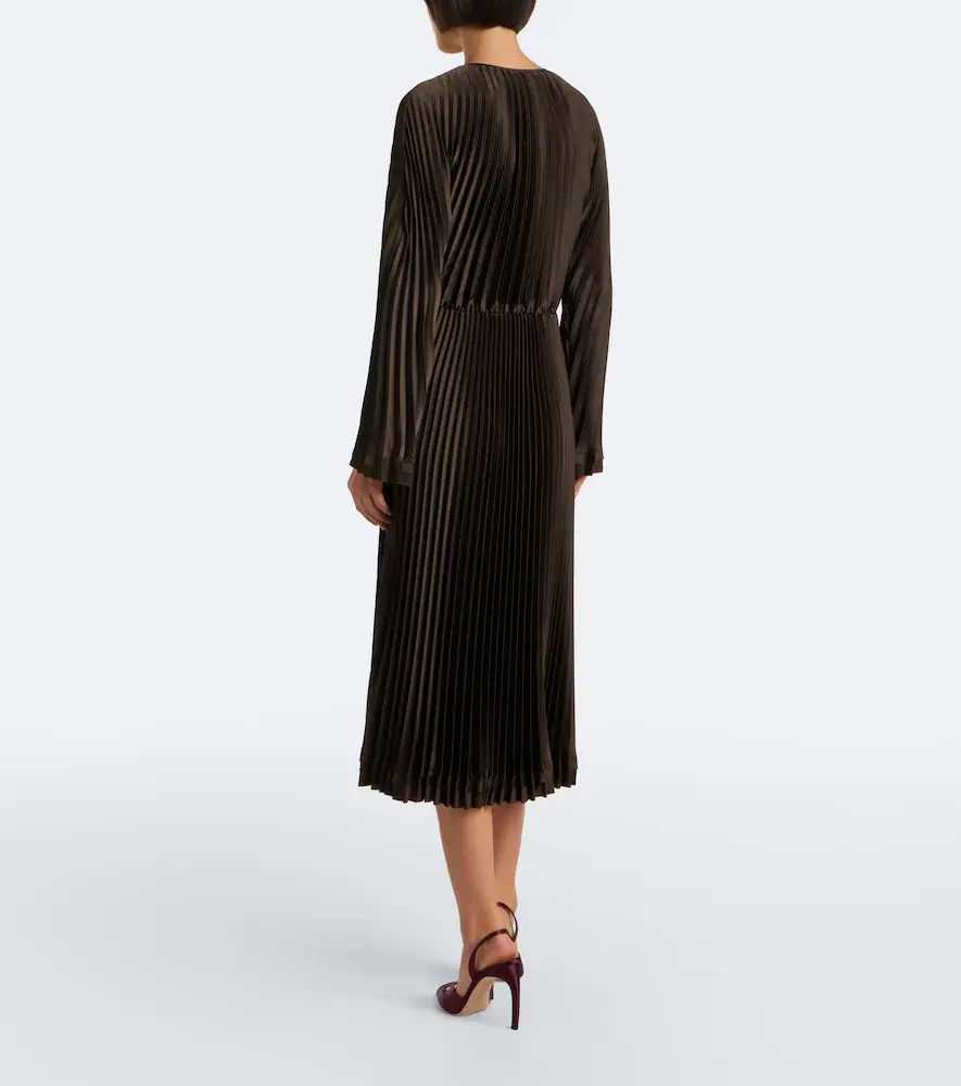 Vince Pleated midi dress | Thumbnail 3 Vince Pleated midi dress | Thumbnail 3