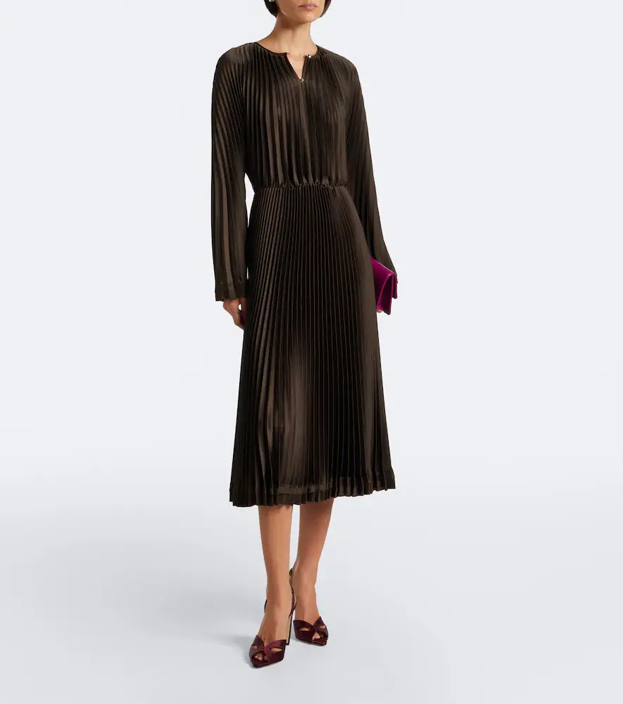 Vince Pleated midi dress | Thumbnail 5 Vince Pleated midi dress | Thumbnail 5