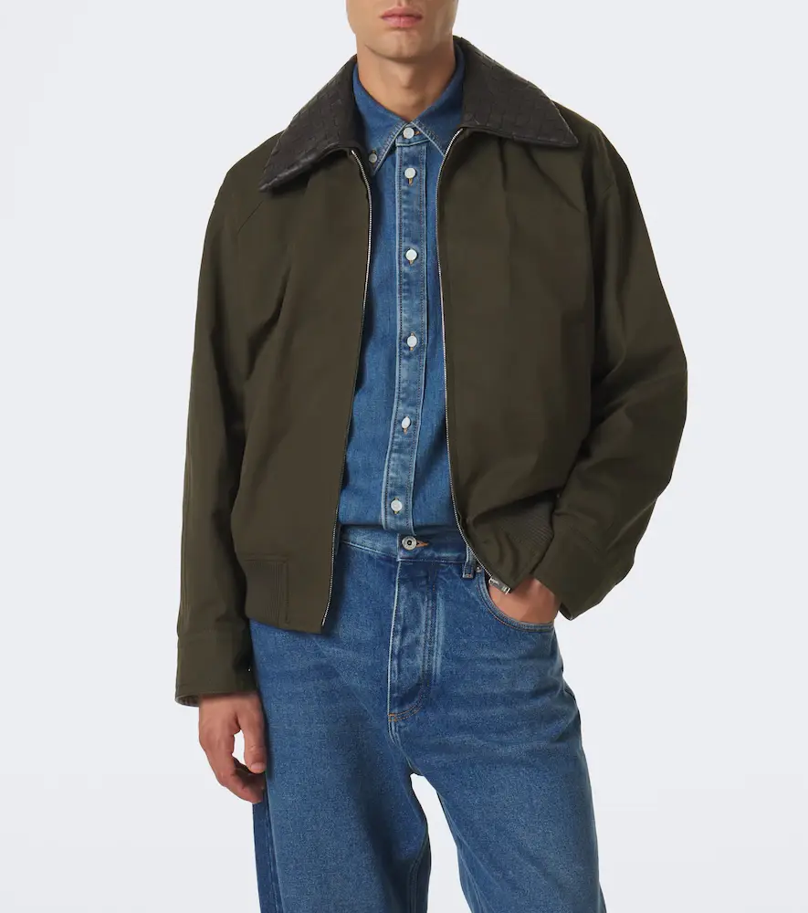 Bottega Veneta Intrecciato cotton twill blouson jacket | Thumbnail 3